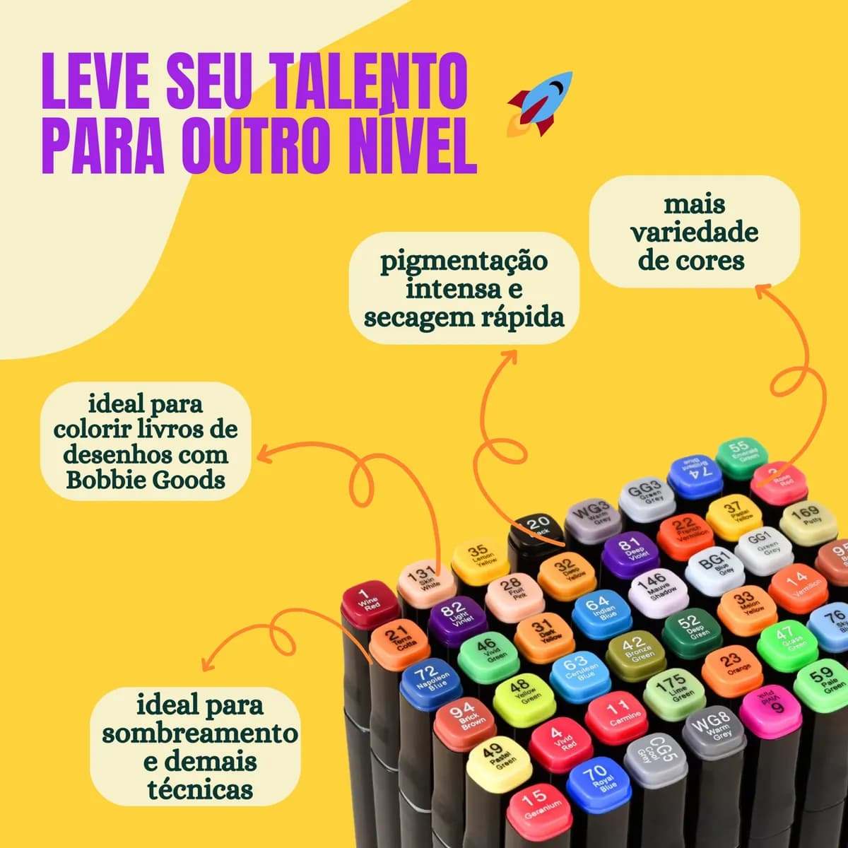 Conjunto Completo 262 Canetas Touch Marcador Permanente Ponta Dupla - Edição Master Artist